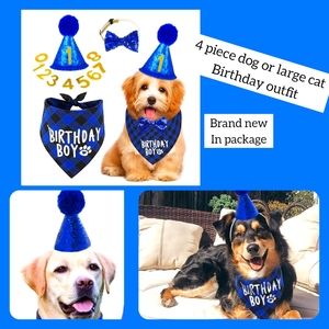 Birthday boy pet party outfit w decorations dog birthday outfit pet outfit new